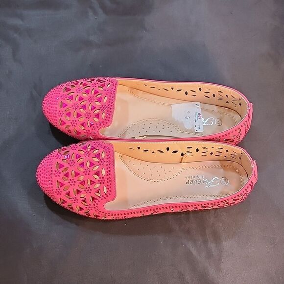 BRAND NEW FOREVER WIDE WITHD  COMFORTABLE BALLERINA RHINESTONE LASER CUT LOAFER - Picture 8 of 16